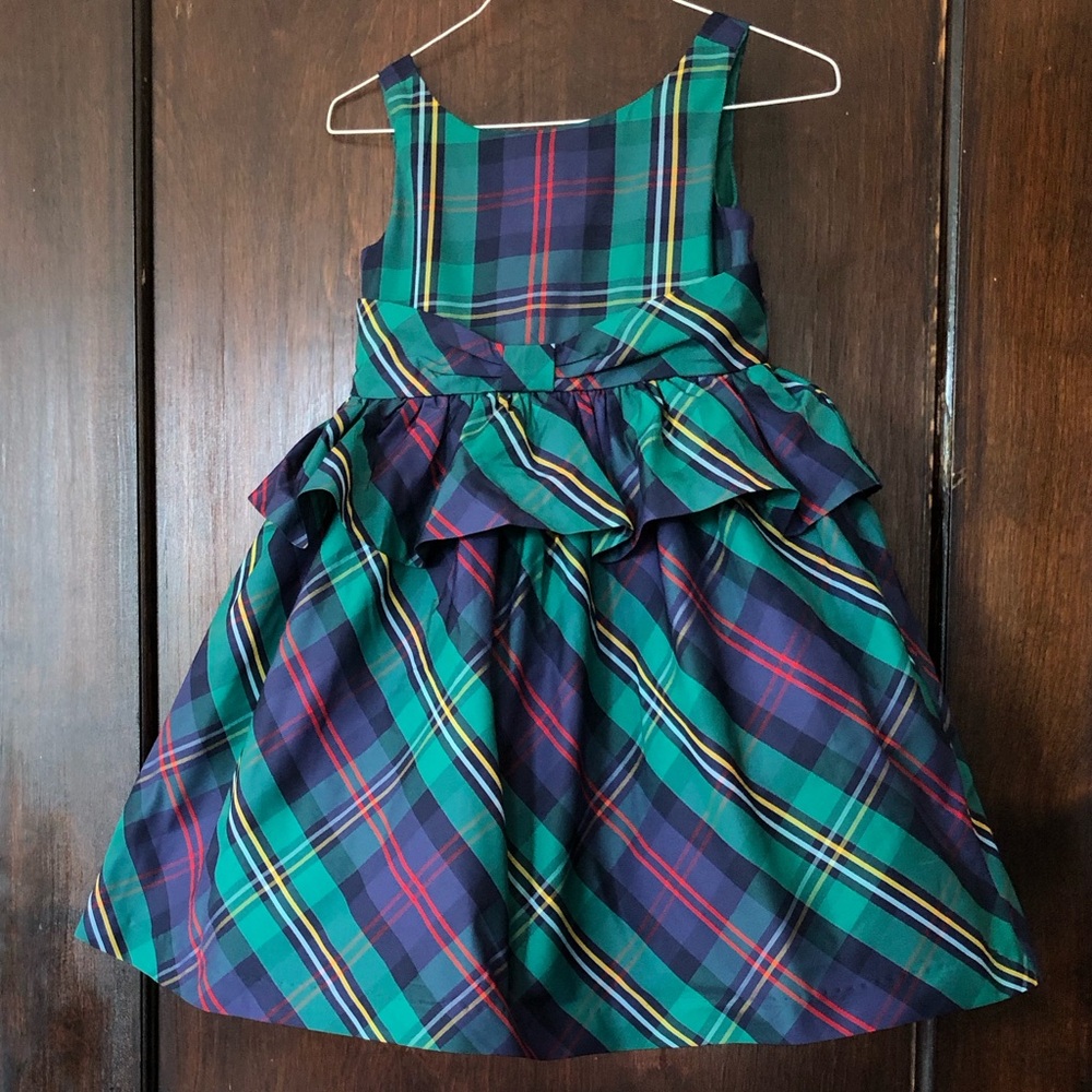 Janie and Jack Dressy Green plaid Dress size 4 Christmas - Picture 2 of 10